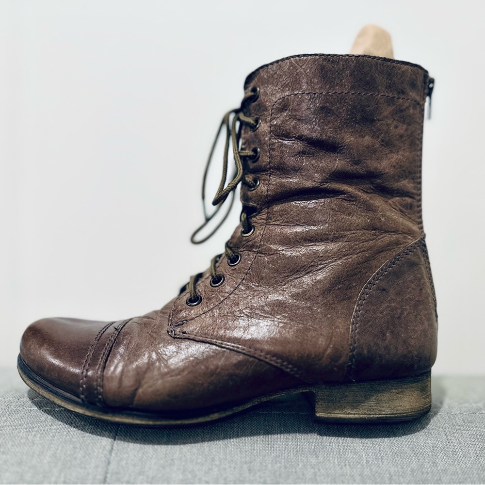 Steve Madden Troopa Leather Kombat Boots Size 7.5M